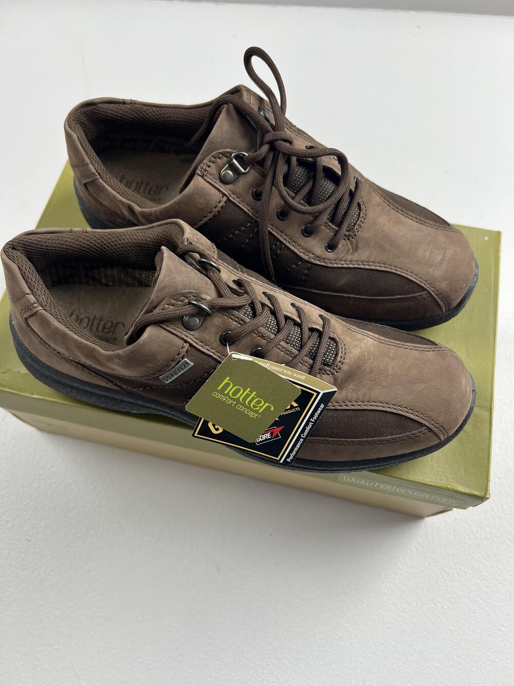 Hotter Mist Mistx Shoes Womens Size 10W Brown Leather Gore-Tex Walking Comfort